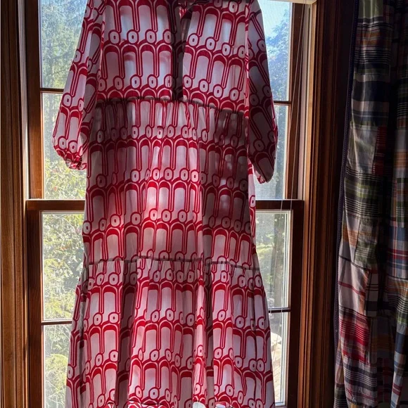 Anthropologie Maeve Red and White Maxi Dress - Picture 3 of 4